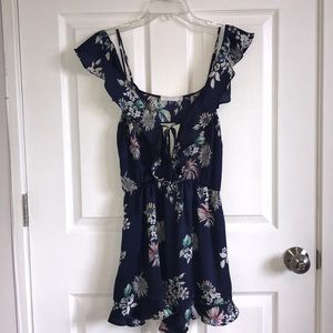 Lush Satin Navy Romper